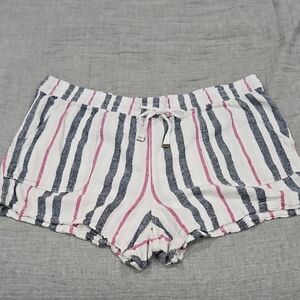 Time and Tru Pink and Blue Striped Athletic Shorts